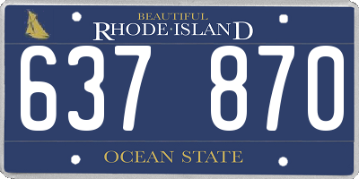 RI license plate 637870