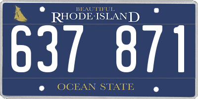 RI license plate 637871