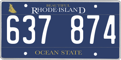 RI license plate 637874