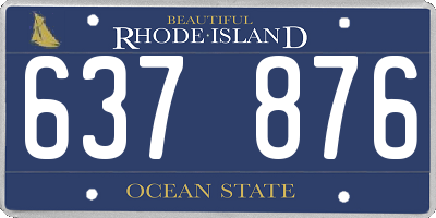 RI license plate 637876