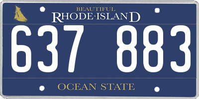 RI license plate 637883