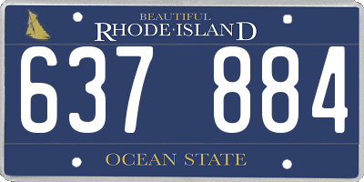 RI license plate 637884