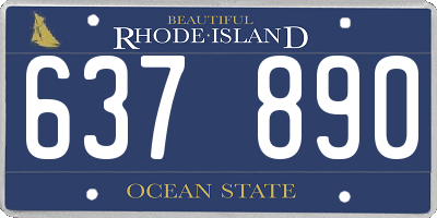 RI license plate 637890