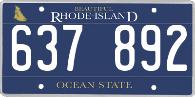 RI license plate 637892