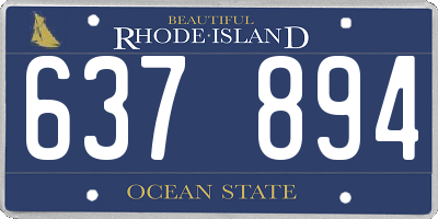RI license plate 637894