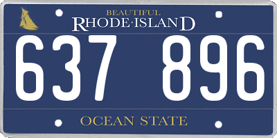 RI license plate 637896