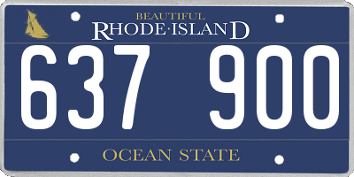 RI license plate 637900