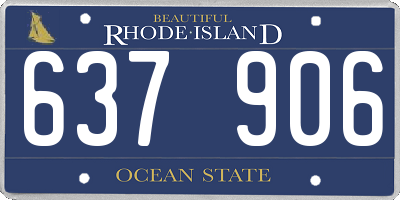 RI license plate 637906