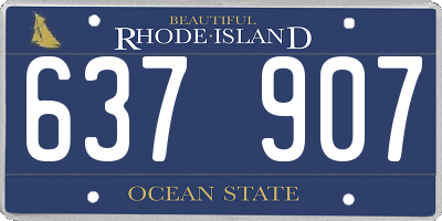 RI license plate 637907