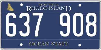 RI license plate 637908