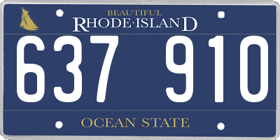 RI license plate 637910