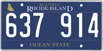 RI license plate 637914