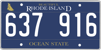 RI license plate 637916
