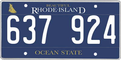 RI license plate 637924