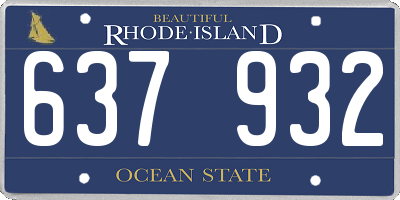 RI license plate 637932
