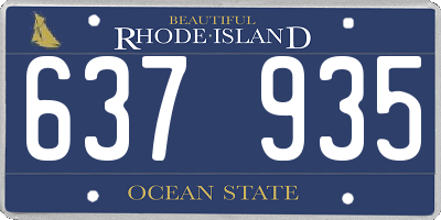 RI license plate 637935