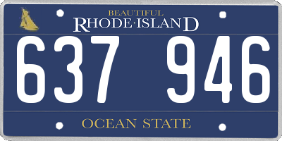 RI license plate 637946