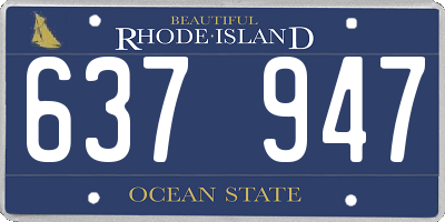 RI license plate 637947
