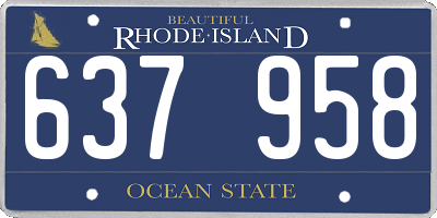 RI license plate 637958