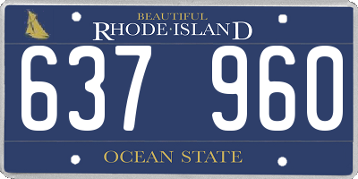 RI license plate 637960