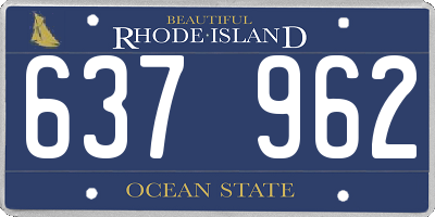 RI license plate 637962