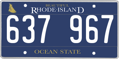 RI license plate 637967