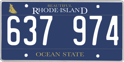 RI license plate 637974