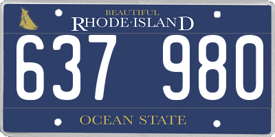 RI license plate 637980