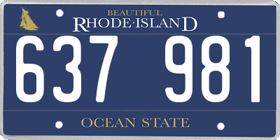 RI license plate 637981