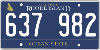 RI license plate 637982