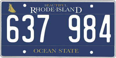 RI license plate 637984