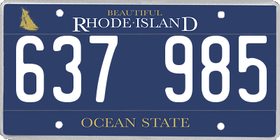 RI license plate 637985