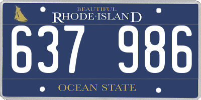 RI license plate 637986