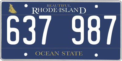 RI license plate 637987