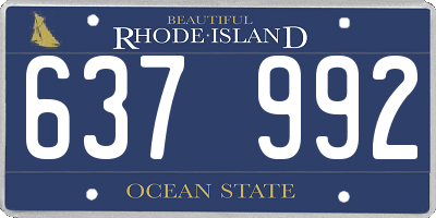 RI license plate 637992