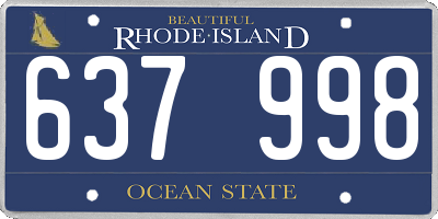 RI license plate 637998