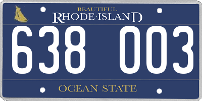 RI license plate 638003