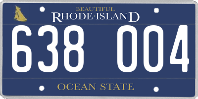 RI license plate 638004
