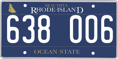 RI license plate 638006