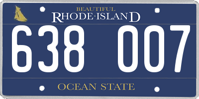 RI license plate 638007