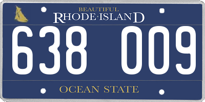 RI license plate 638009