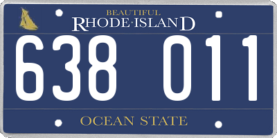 RI license plate 638011