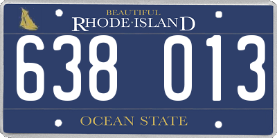 RI license plate 638013