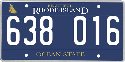 RI license plate 638016