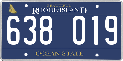 RI license plate 638019