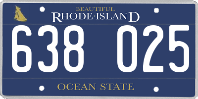 RI license plate 638025