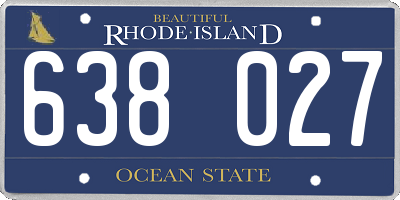 RI license plate 638027