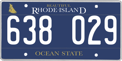 RI license plate 638029