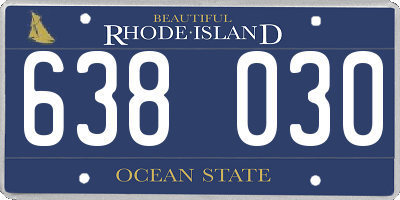 RI license plate 638030