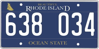 RI license plate 638034